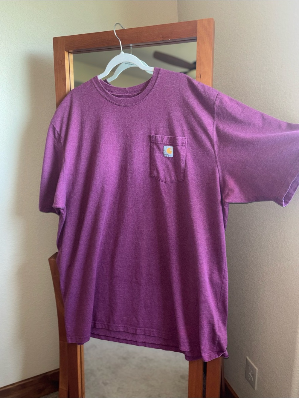 Carhartt Men's K87 Loose Fit Heavyweight Pocket T-shirt in maroon size 3XL Tall
